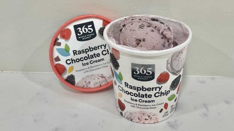Whole Foods 365 raspberry chocolate chip ice cream pint