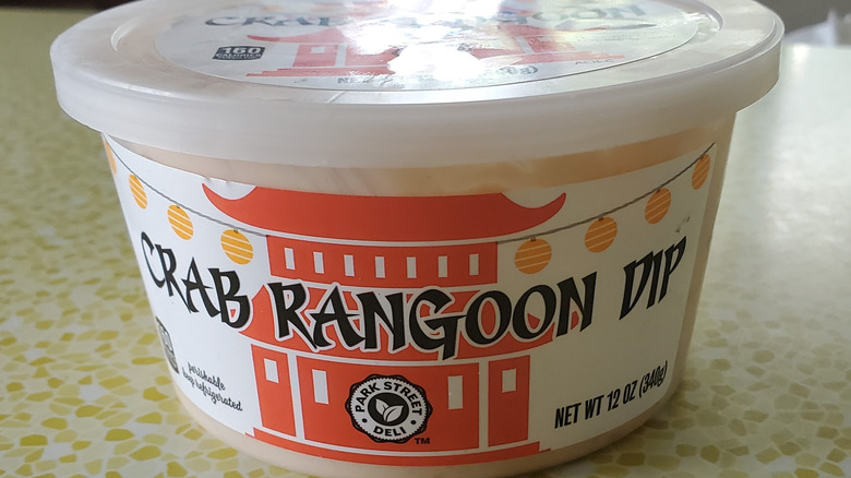 A container of Park Street Deli crab rangoon dip