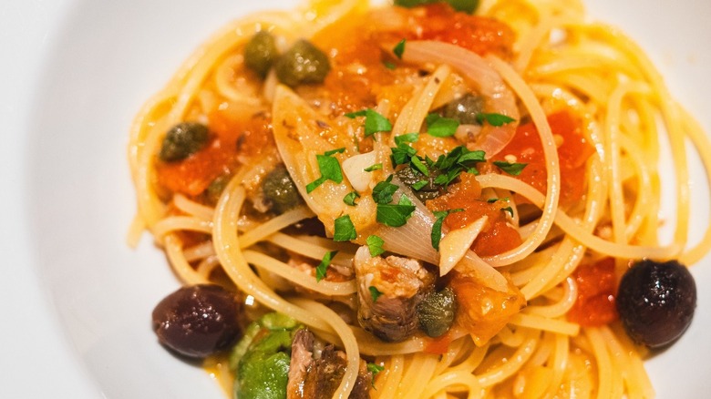 Roman-style Puttanesca from Basta Pasta (Manhattan, NY)