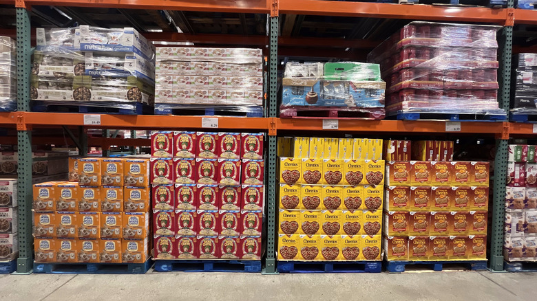 Costco products displayed in the warehouse
