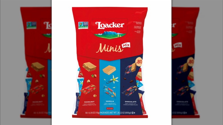 A bag of Loacker Minis Wafer Cookie Variety Pack