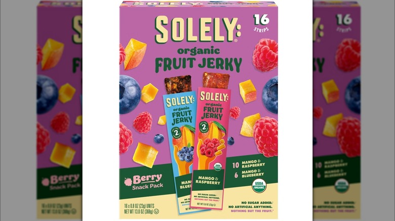 Solely Organic Fruit Jerky Variety Pack with white background