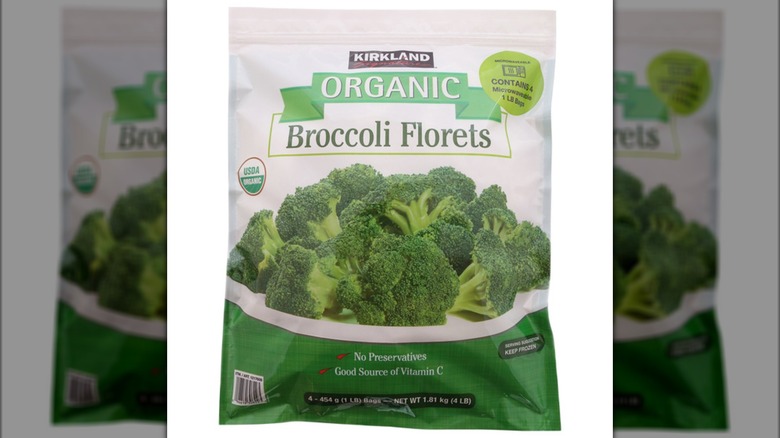 Package of Kirkland Signature broccoli florets