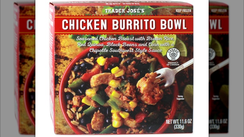 View of Chicken Burrito Bowl packaging