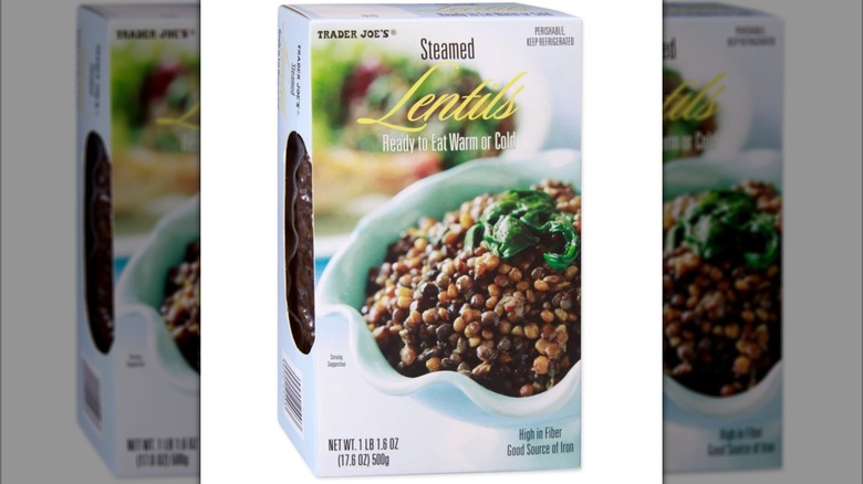 Package of steamed lentils