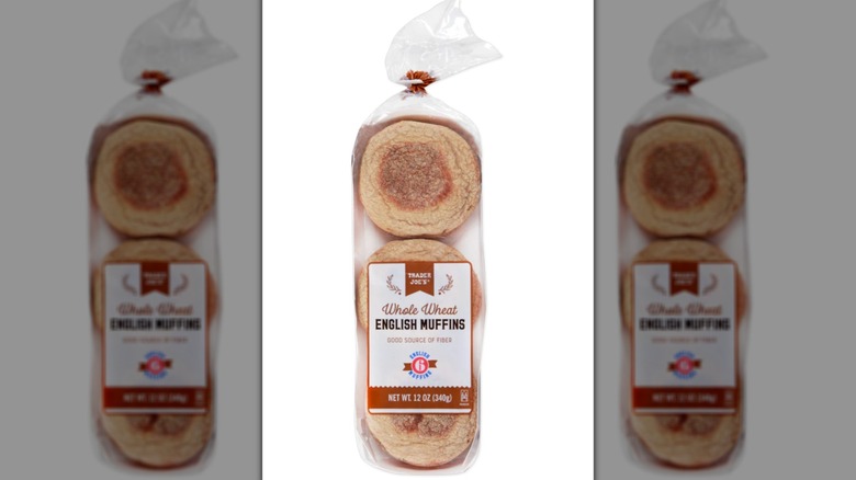 Whole Wheat English Muffins  package on white background