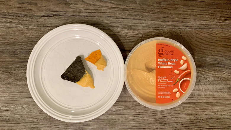 Target Buffalo-Style White Bean Hummus on tortilla chips