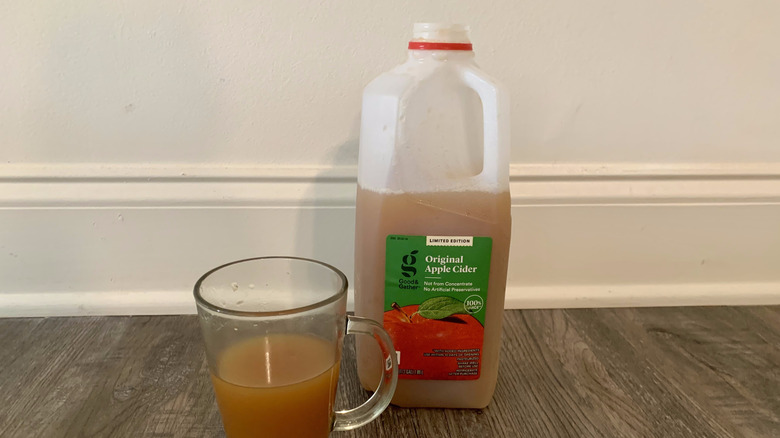 target apple cider in glass mug