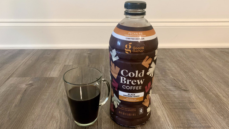 target pecan pie cold brew coffee in glass mug