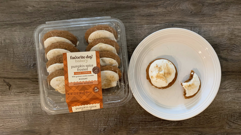 target pumpkin spice frosted sugar cookies on plate