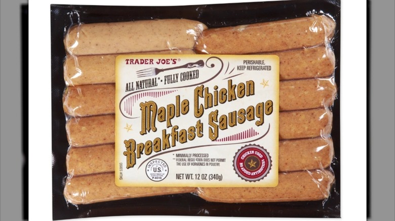 Package of Trader Joe's Maple Chicken Breakfast Sausage