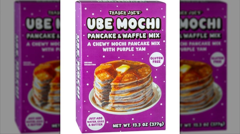 Box of Trader Joe's Ube Mochi Pancake and Waffle Mix