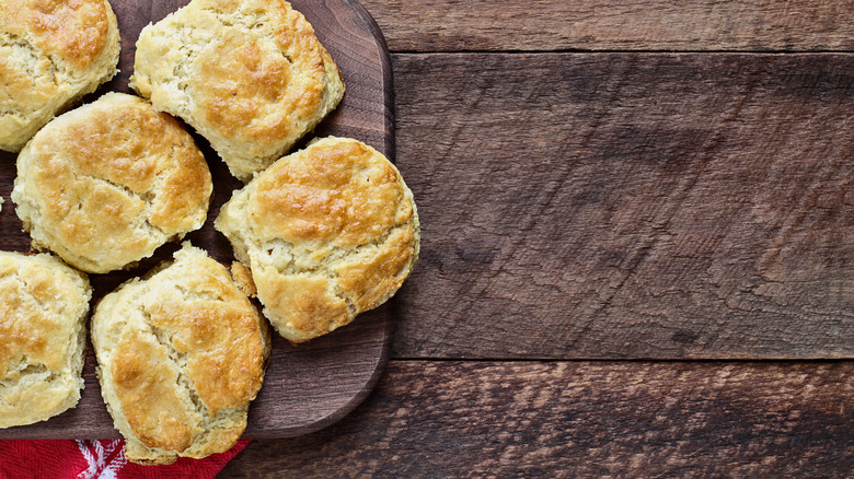 Southern biscuits on wooden table