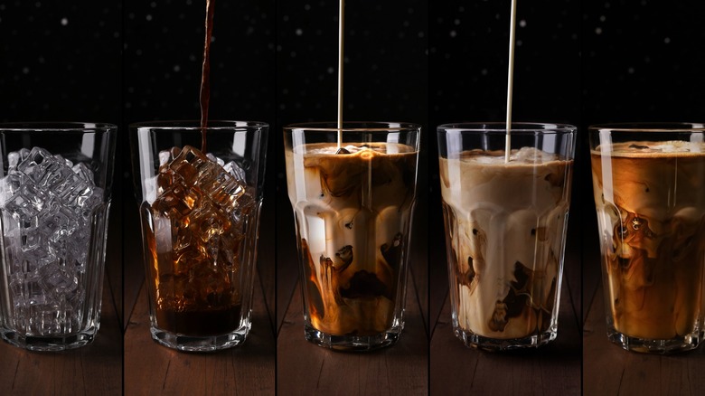 Glasses of iced coffee