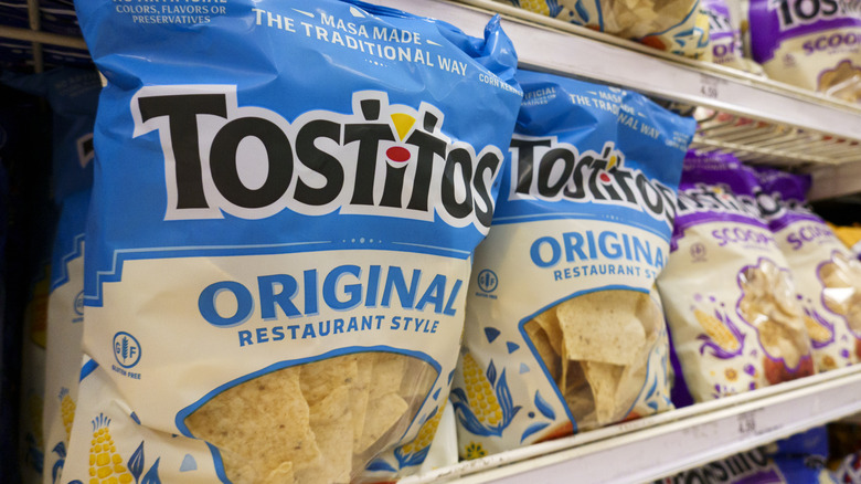 Tostitos chips on grocery shelves