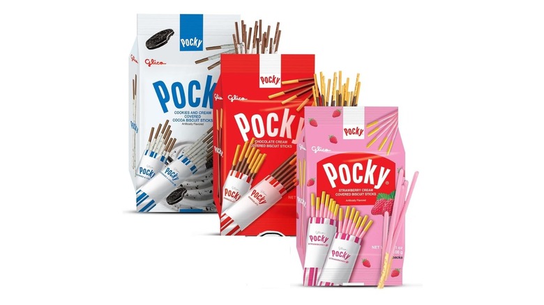 A variety pack of Pocky candy-covered biscuit sticks