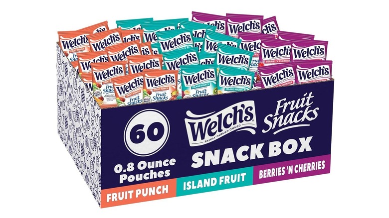 a large container of Welch's fruit snacks