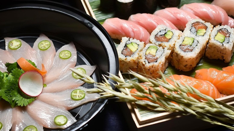 Assorted sushi and sashimi at Nobu