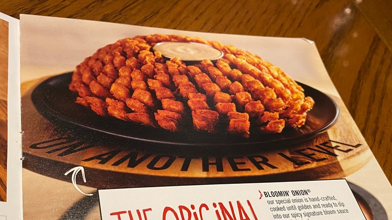 Menu at Outback Steakhouse with Bloomin' Onion