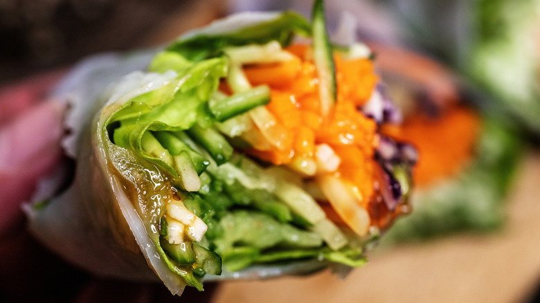 Wrap filled with colorful vegetables