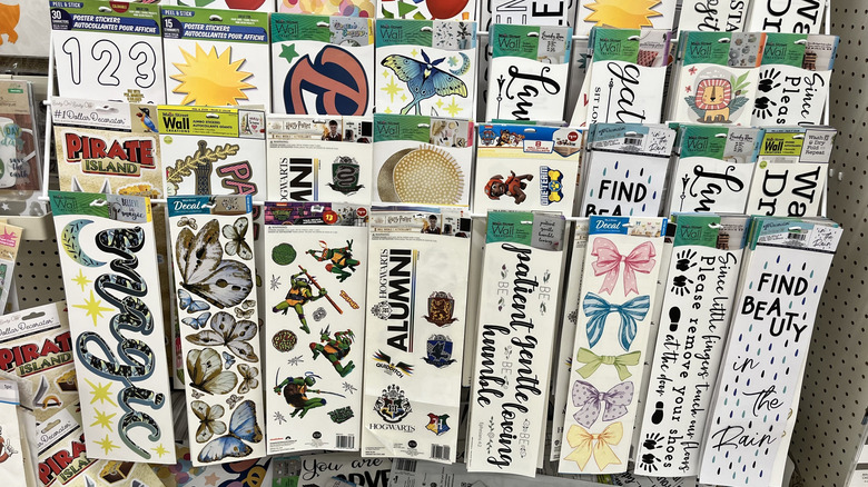 Lots of colorful wall decals