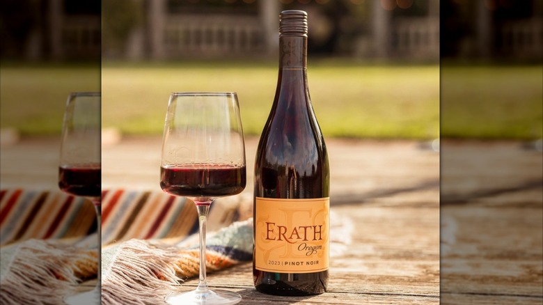 bottle and glass of red wine
