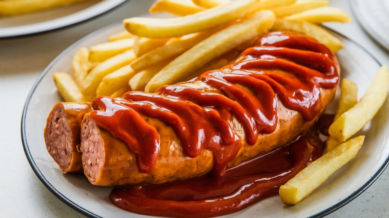Currywurst with fries