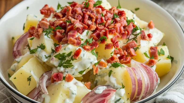 German potato salad in bowl