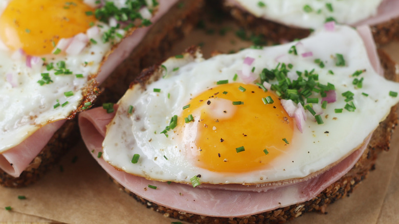 close up of Strammer Max sandwich