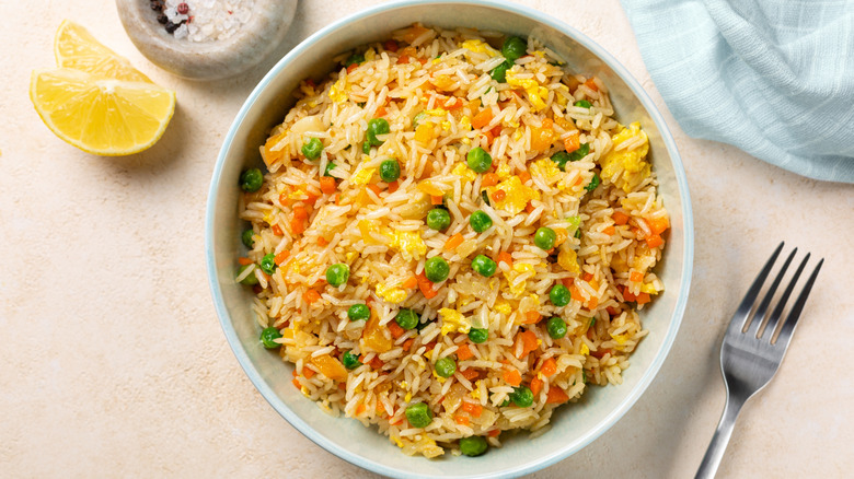 Bowl of vegetable fried rice
