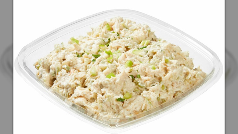 Close-up of Costco chicken salad in a bowl