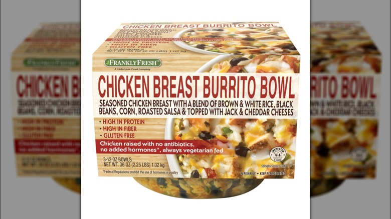 Chicken breast burrito bowl packaging