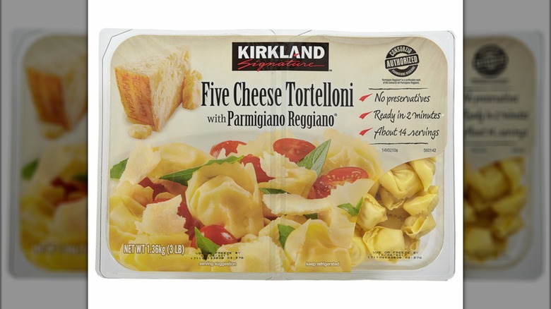Kirkland Signature Five Cheese Tortelloni on a white background