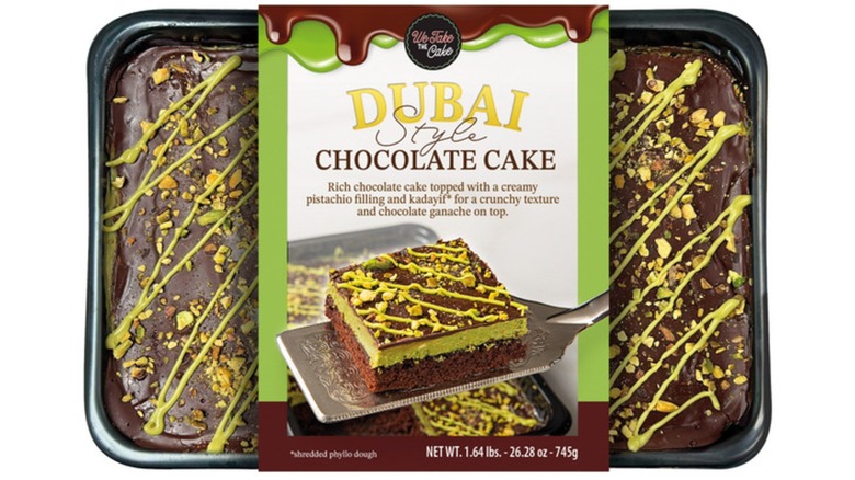 A package of We Take The Cake Dubai-Style Chocolate Cake