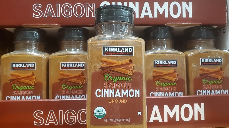A jar of Kirkland Signature organic Saigon ground cinnamon