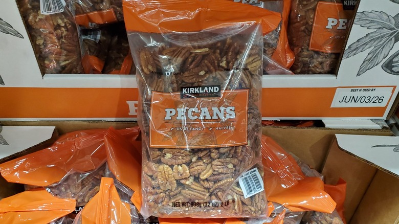 A bag of Kirkland Signature pecans at Costco