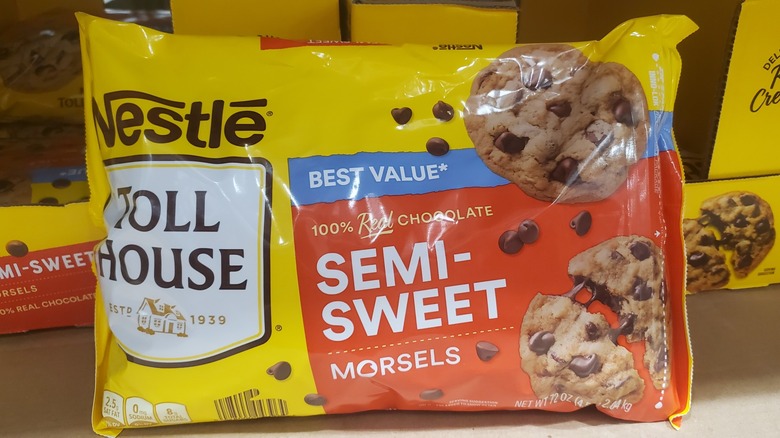A large bag of Nestlé Toll House semi-sweet morsels