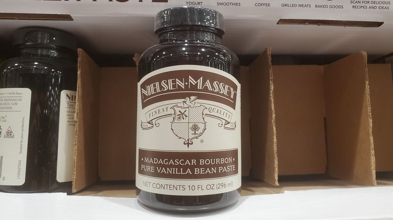 A jar of Nielsen-Massey Madagascar bourbon pure vanilla bean paste