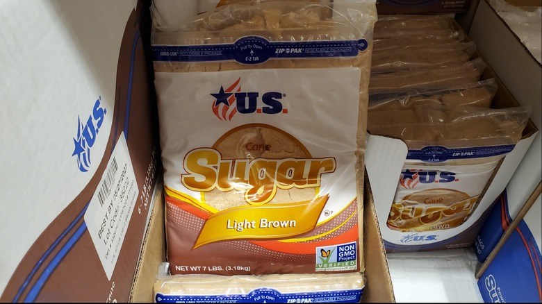 A bag of U.S. light brown cane sugar