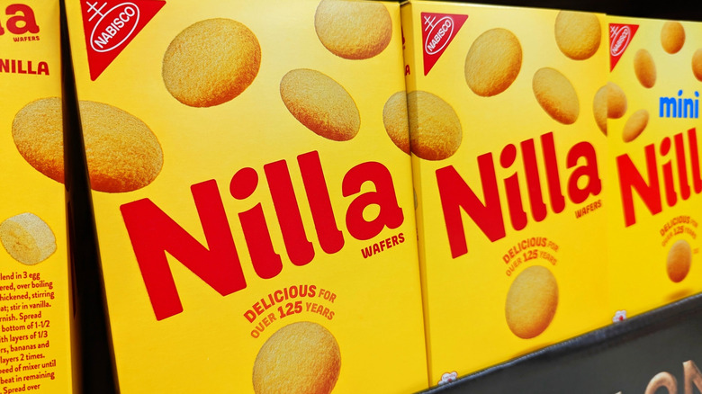 row of nilla wafer boxes