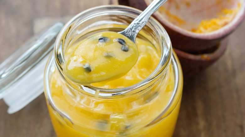 Homemade passion fruit curd