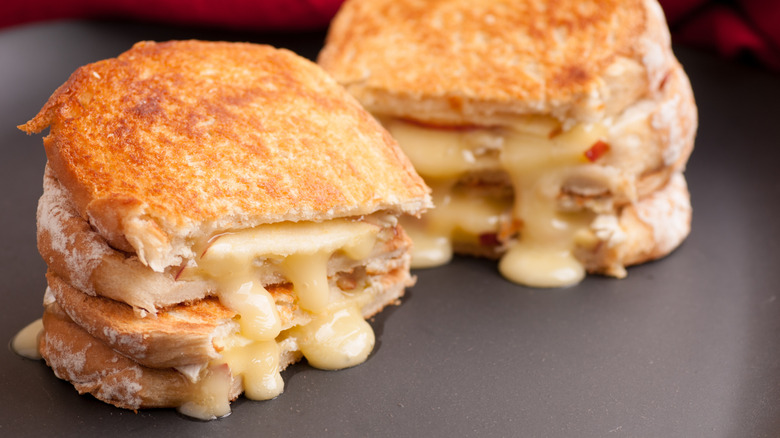 Grilled cheese Brie sandwich with passion fruit