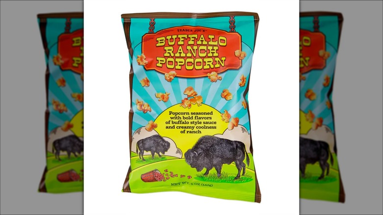 Bag of Buffalo Ranch Popcorn from Trader Joe's on white background