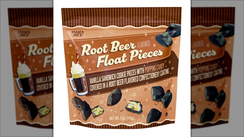 Brown bag of Trader Joe's Root Beer Float Pieces cookies