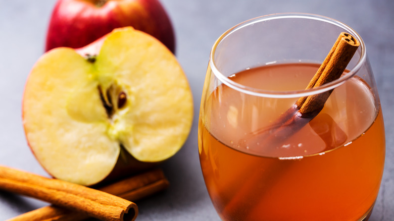 Apple cider with apples