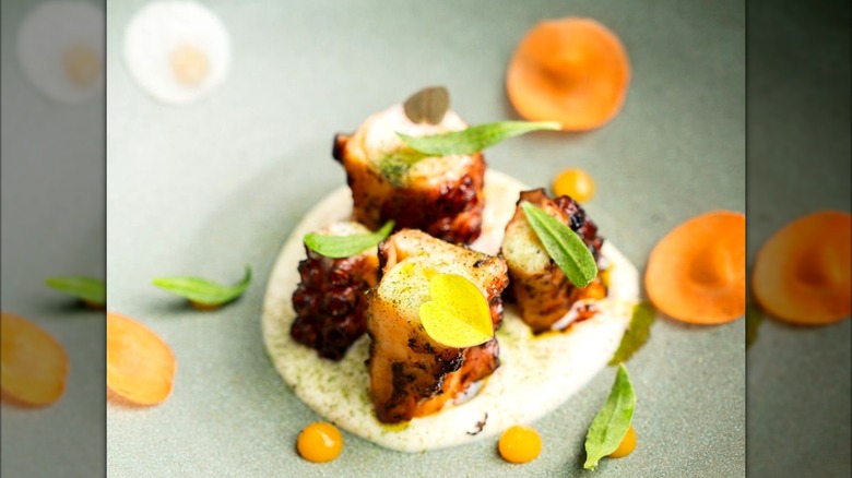 Octopus dish from the bar menu at Indienne