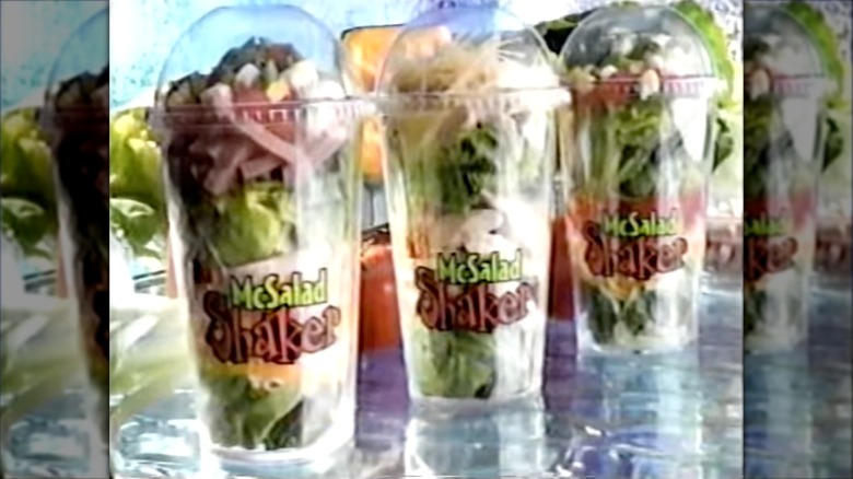 Three McSalad Shakers on table