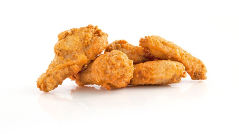 Five stacked Mighty Wings on a white background