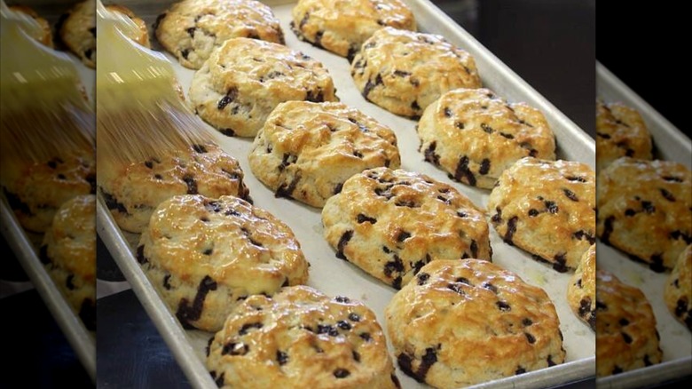 Biscuits on a baking sheet