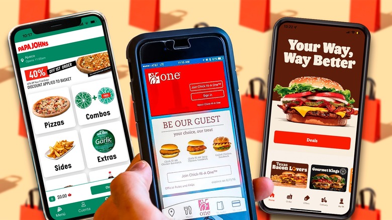 Fast food apps on phones